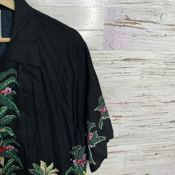 Surya black vintage button down top shirt floral - Picture 6 of 14